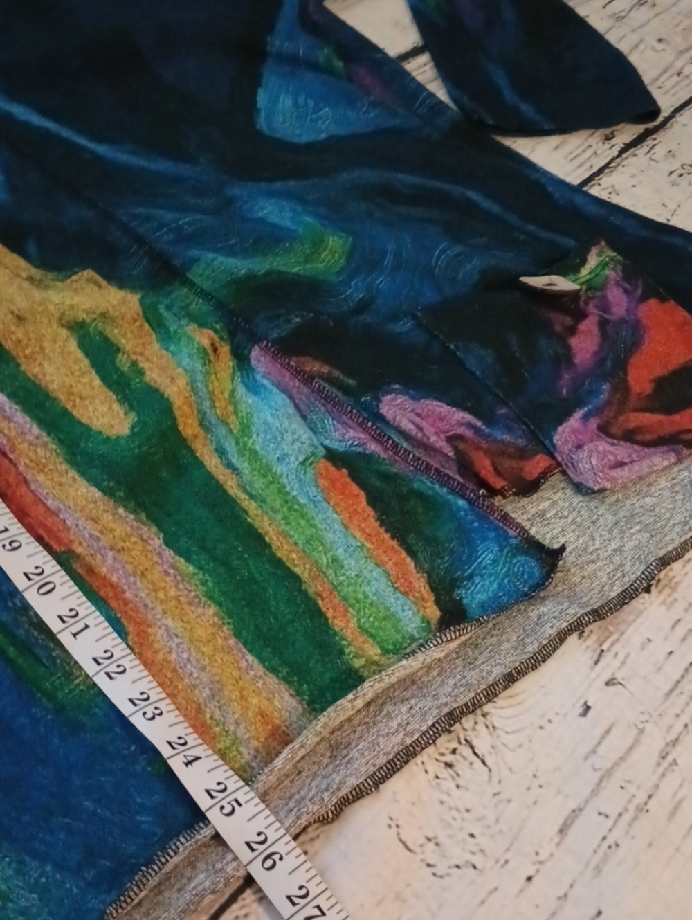Jess & Jane Green Blue Oil Painting Look Tunic Top L Art To Wear - Picture 4 of 7